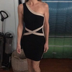 Black and Nude body con dress